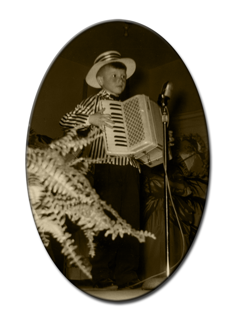 Accordionist Mario Bruneau at age 7